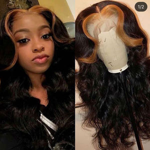 18" Dark Brown w/Dark Blond Highlights Wig